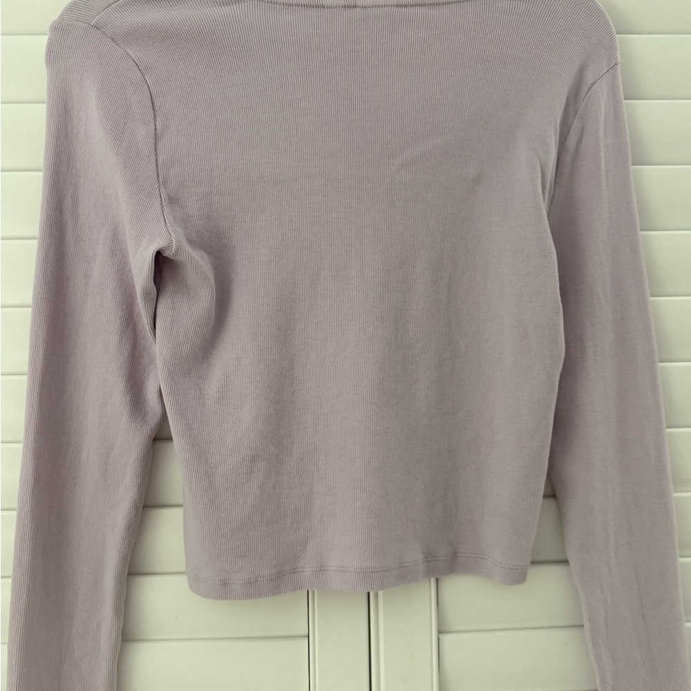 TNA Lavender Cropped Long-Sleeve Crewneck Top - Picture 7 of 12